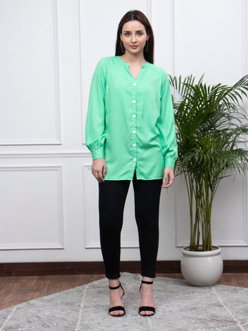 Women Green Full sleeves shirt