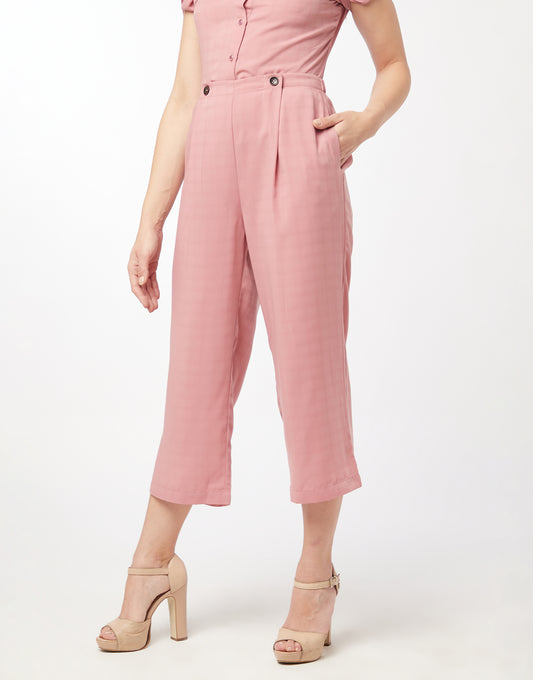 Pink High Waist Culottes Trouser