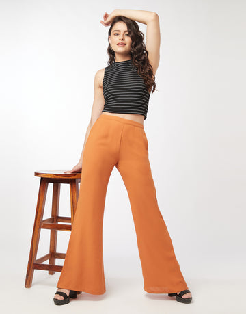 Rusty Brown Flared Trouser