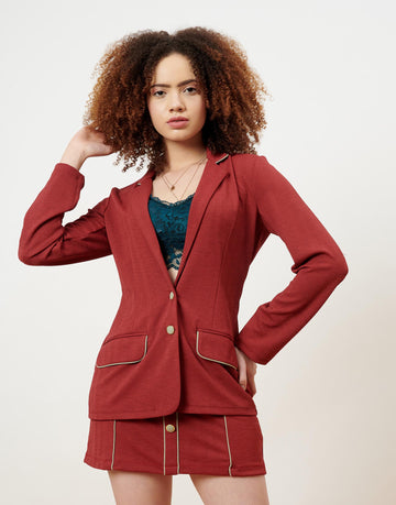 Red Two Button Blazer Jacket & Skirt co-ord set