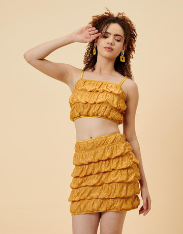 Yellow Ruched Co-ord Set