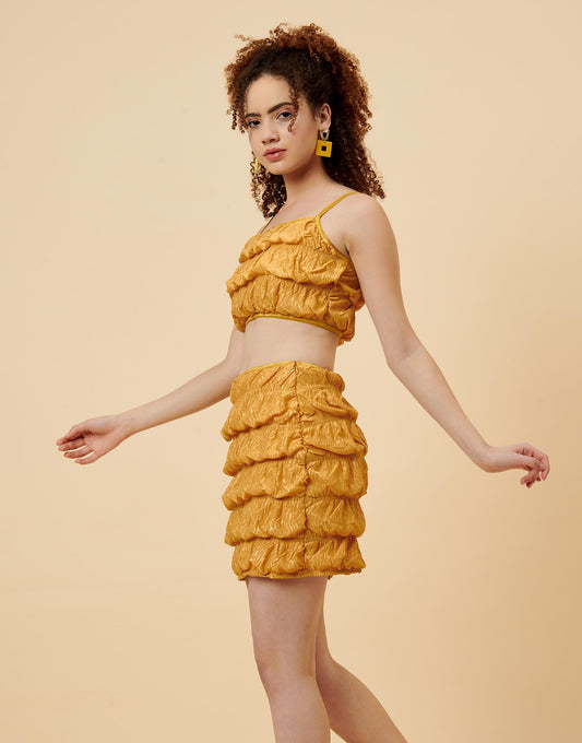 Yellow Ruched Co-ord Set