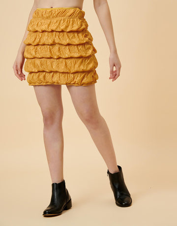 Yellow Ruched Skirt