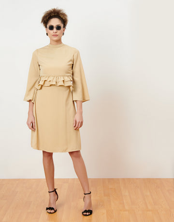 Beige A-Line Dress